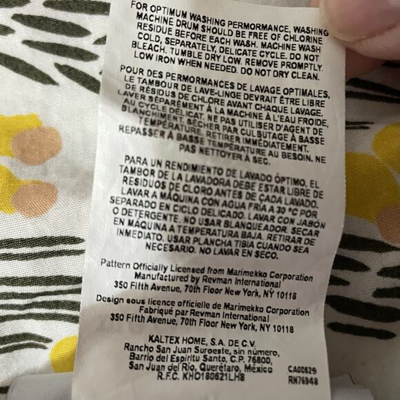 Marimekko King Pillow Sham Pieni Letto Cotton Floral Abstract Multicolor Swedish - Picture 8 of 8